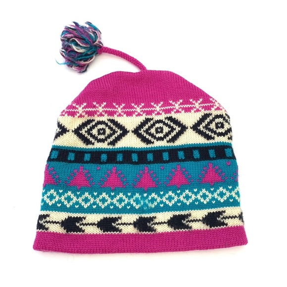 Smiley Women's Nordic Wool Fair Isle Winter Beanie - Picture 2 of 2